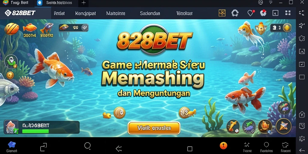 Gameplay 828BET yang menampilkan kegiatan memancing yang menegangkan.