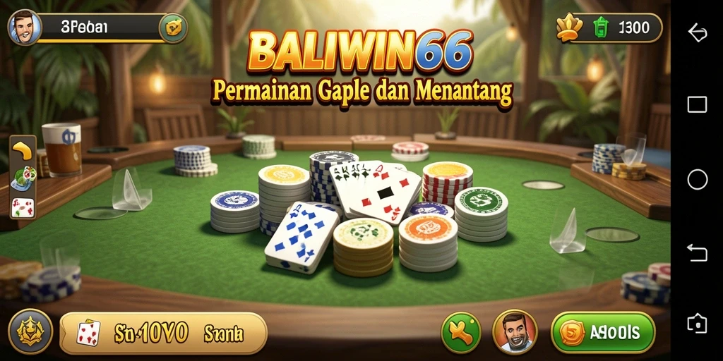 Tampilan gameplay seru di BALIWIN66 yang menghadirkan Gaple.