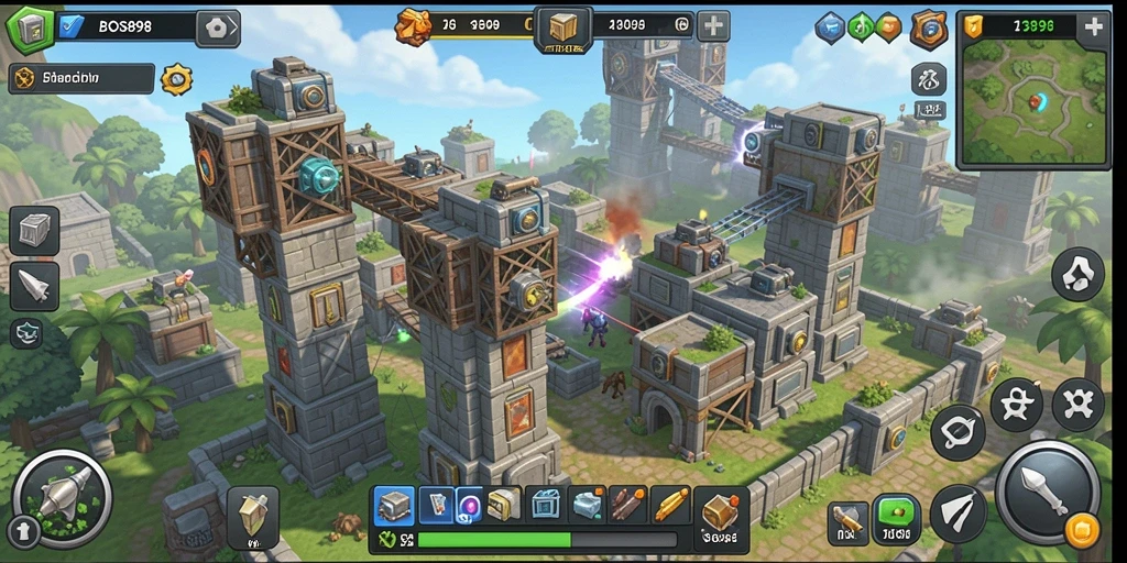 Tampilan menarik dari gameplay Tower Defense yang mendebarkan.