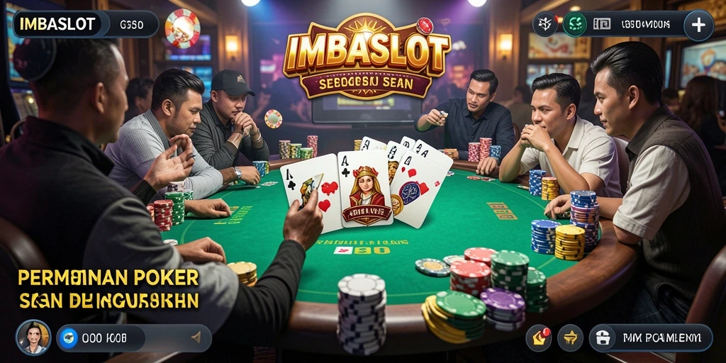 Tampilan menyenangkan dari gameplay poker di IMBASLOT.