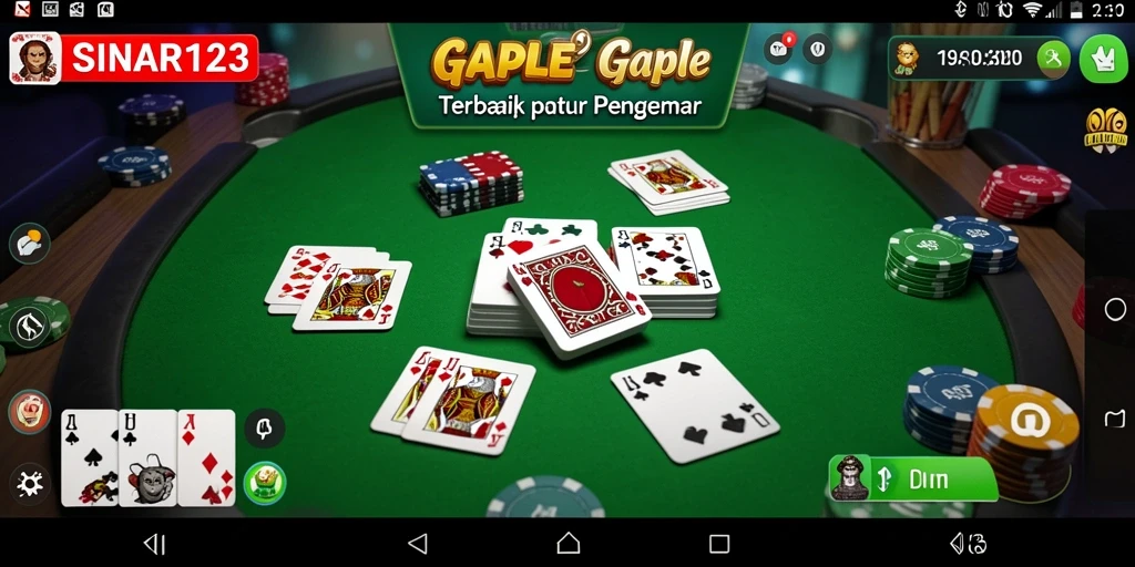 Tampilan gameplay seru dari SINAR123 dalam bermain Gaple.