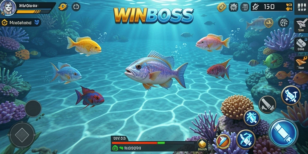 Tampilan gameplay seru saat menembak ikan di WINBOSS.